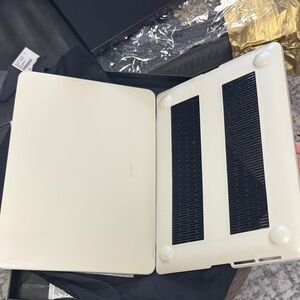 YSL - Cream Laptop Case with Black Ventilation for 13 inch Mac book pro